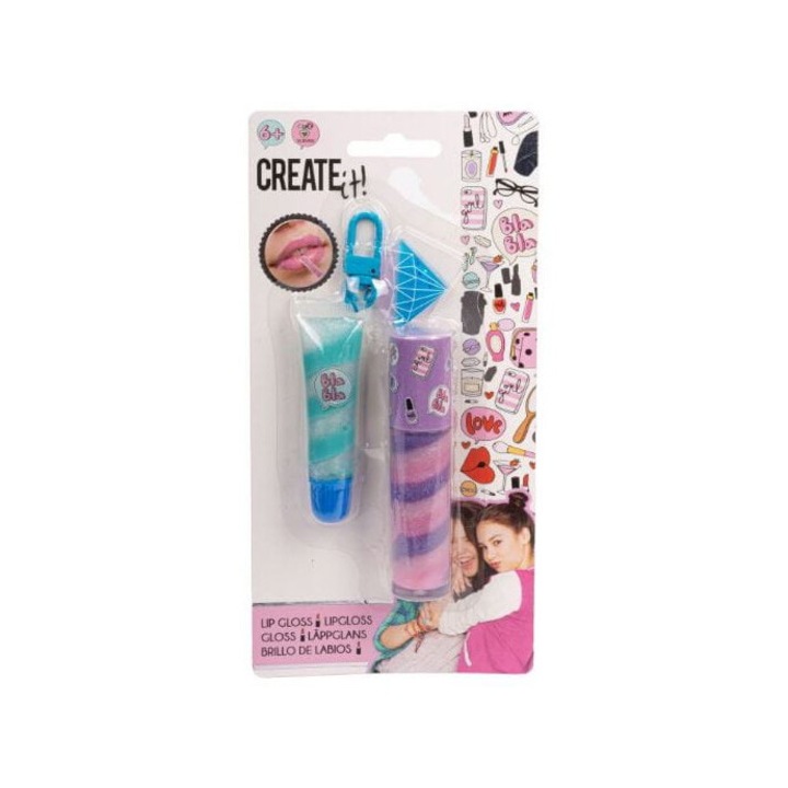 Комплект гланц за устни/ключодържател за деца, Create it!, 84501C