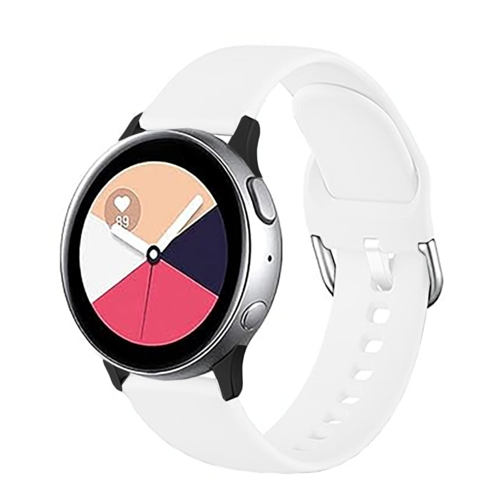 Samsung Galaxy Watch Ultra okosórával kompatibilis szilikon szíj CASEY STUDIOS, fehér, állítható, lélegző