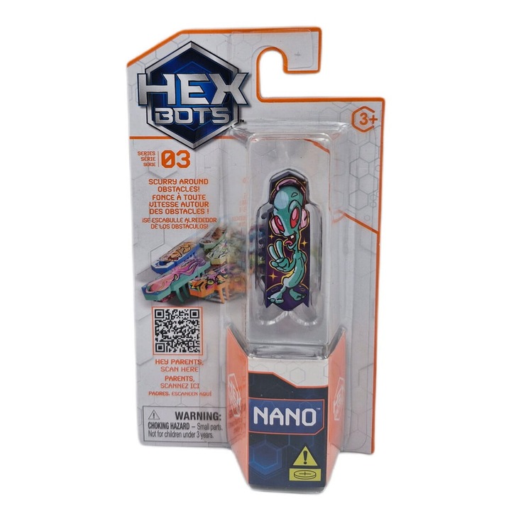 Robot de jucarie Hexbug Nano Ufoludek, 4,5 cm, multicolor, 15x8,5x2,5 cm