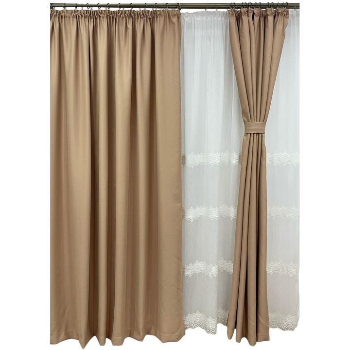 Set doua draperii blackout, culoare brandy brown, colectia "Monocrom Signature" by Liz Line cu rejansa 2x140x245cm - DR1414