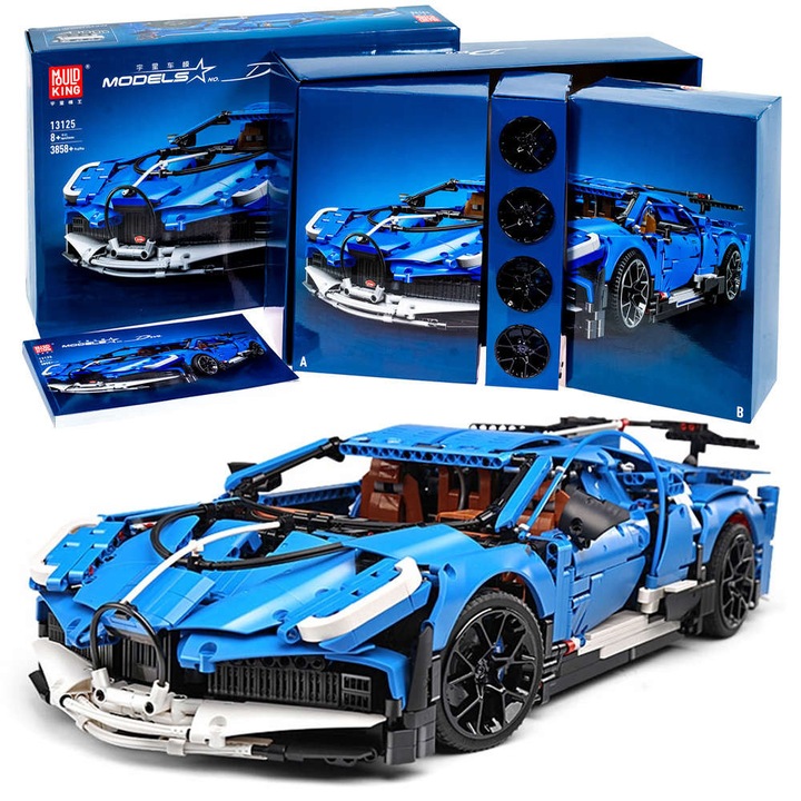 Bugatti Divo a TECHNIC Bricks-től – 3858 darab, 1:8 méretarány, mozgatható elemek, építőipari szuperautó