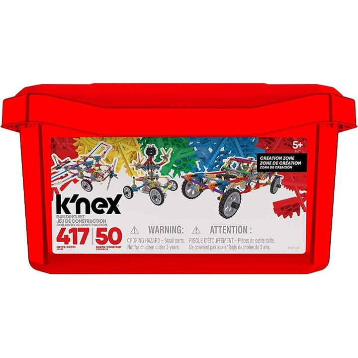 Set de constructie K'NEX, 471 elemente, 50 modele, multicolor
