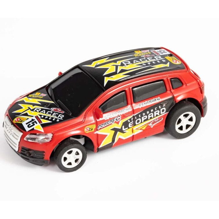 Masinuta RC Mini Racer Invento, rosu si galben, 7x2,2cm, set pentru copii peste 8 ani