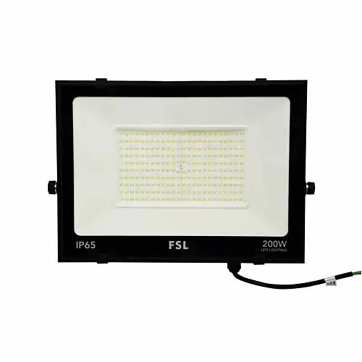 Proiector LED, negru, 200W, lumina rece, 6500k, aluminiu, clasa protectie IP65, tensiune alimentare 220-240V, dimensiune 460x330x44mm