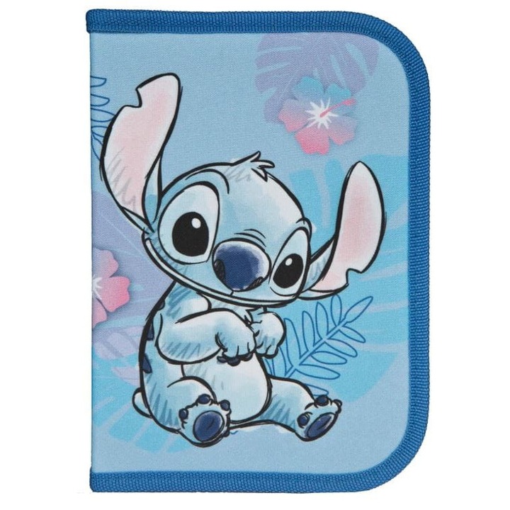 Penar set cu accesorii, Stitch, 19,5x13,5x3,5cm, albastru cu detalii colorate