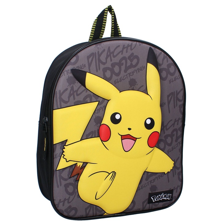 Rucsac copii, Vadobag, Pokemon, Pikachu, gri, 32x26x11cm