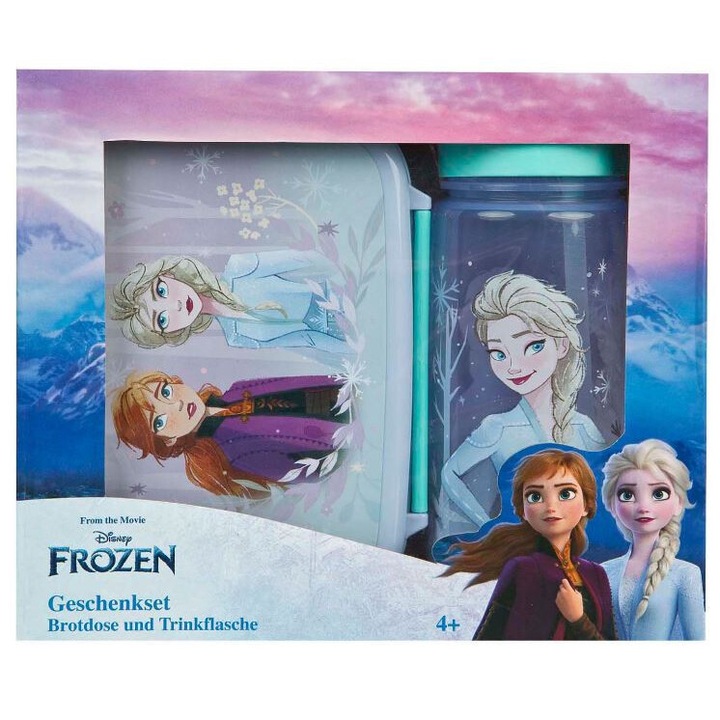 Set cutie de pranz si sticla apa pentru copii, Undercover, Disney 15728 Frozen