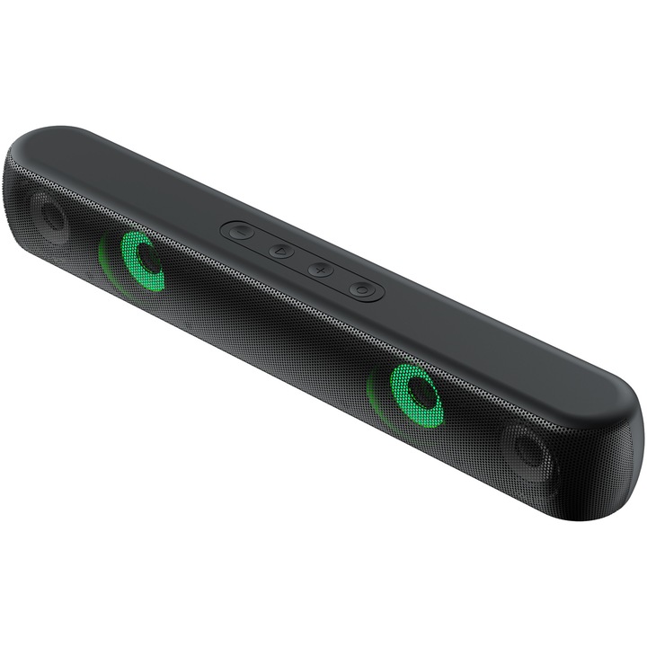 Boxa PC HAVIT SK854BT, iluminare RGB, 2x5W, wireless, 1800mAh, BT, USB, TF card, AUX, FM, autonomie 6-7h, Negru