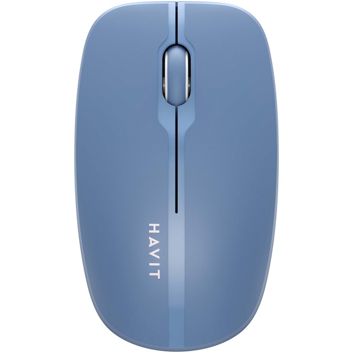 Mouse office wireless HAVIT MS53WB, 1600 dpi, 4 butoane, Bluetooth 5.2/ 2.4 GHz, Albastru