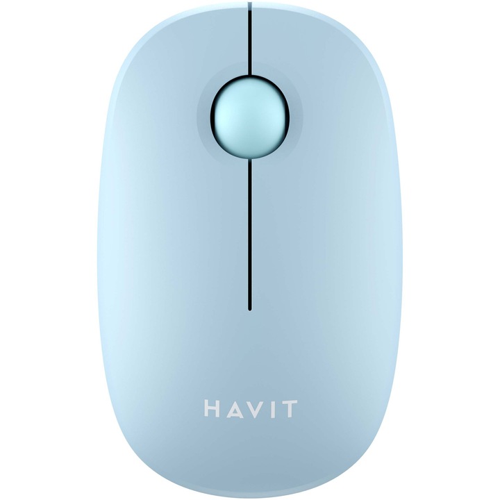 Mouse office wireless HAVIT MS57GT, 1600 dpi, 3 butoane, USB, Albastru deschis