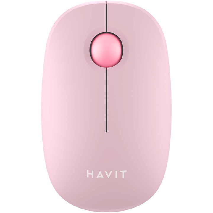 Mouse office wireless HAVIT MS57GT, 1600 dpi, 3 butoane, USB, Roz