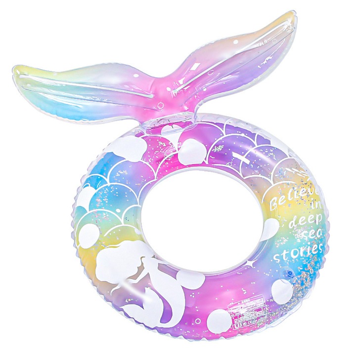Colac de inot pentru copii, TREXORA, PVC, design cu coada de sirena, multicolor