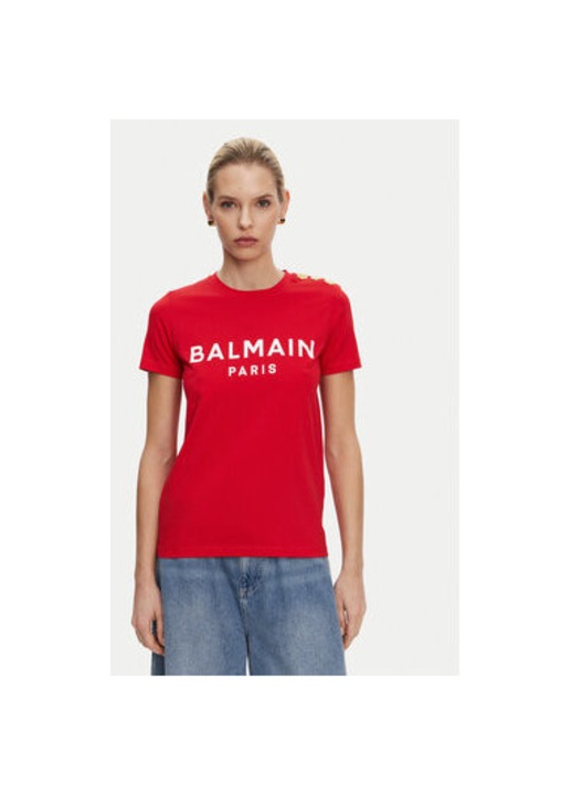 Női pólók, Balmain, 305313287, Pamut, Fekete, Fekete