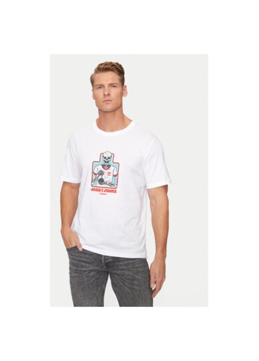 Мъжка тениска, Jack and Jones, 304367830, Памук, Бяла, Бял, XL