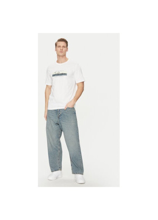 Férfi póló, Jack and Jones, 305211279, Pamut, Fehér, Fehér