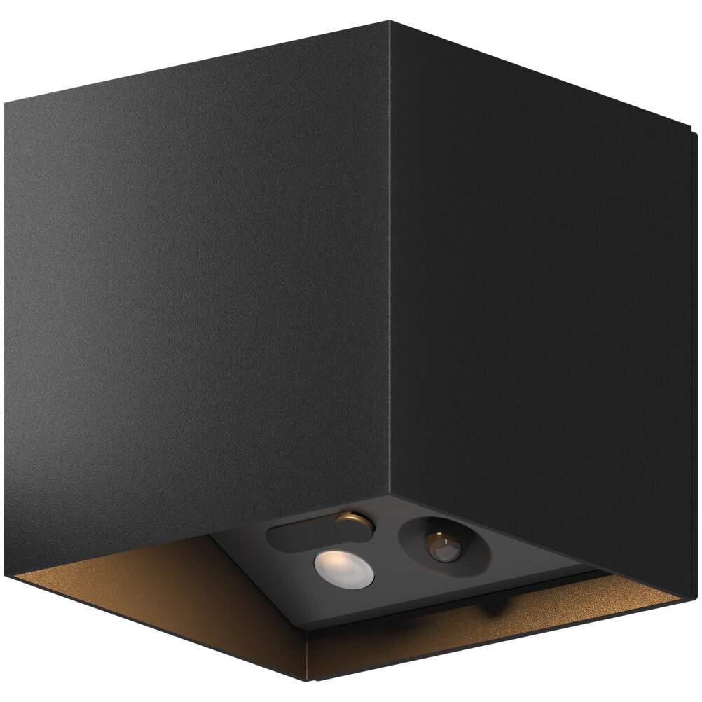 Lampa de perete de exterior LED Calex Volterra, reincarcabila, 2700K, Senzor Miscare, 4.000 mAh, 7W, USB-C IP44, Negru
