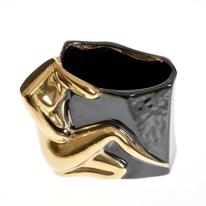 Vaza neagra ceramica silueta 12 cm, Meli Melo Paris