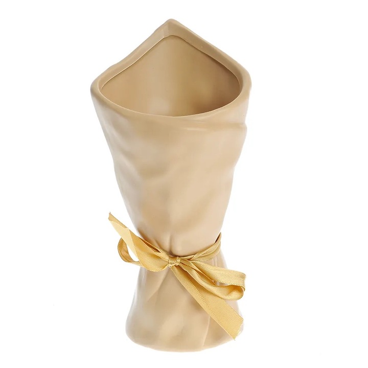 Vaza din ceramica cu fundita 20 cm, Meli Melo Paris