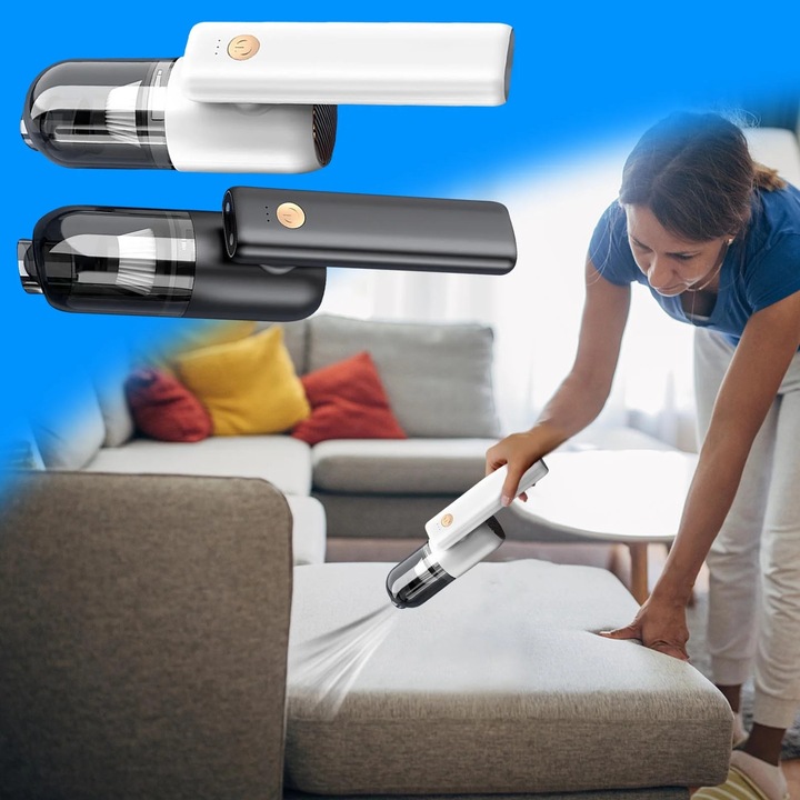Aspirator portabil auto YANYXR mini pliabil wireless alb