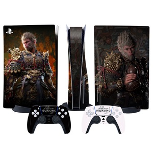 Set folii protectie consola/accesorii pentru PS5 disc edition, Hggzeg, Set folie protectie consola si folii gamepad, Rezistent la praful, amprentele si zgarieturile, Impermeabil, Usor de instalat si indepartat, PVC, 30*44cm, Multicolor