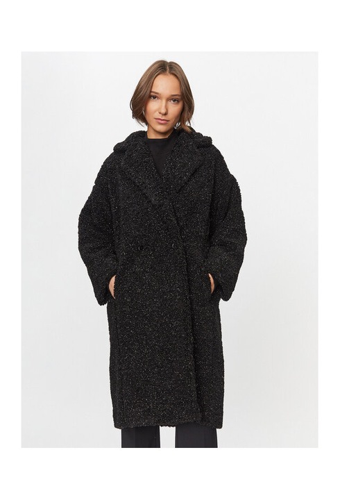 Palton dama DEHA, model D93551, negru, 100% poliester, L INTL