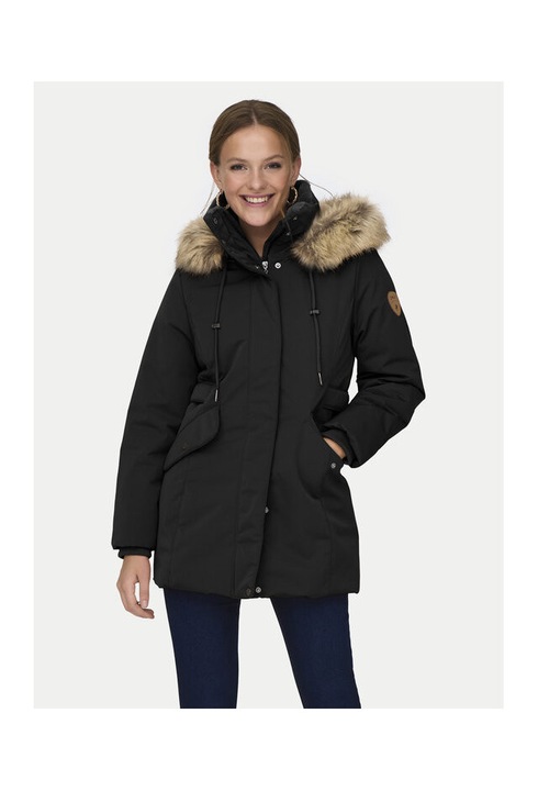 Női kabát, Only, 304495922, Poliészter, Fekete, Fekete