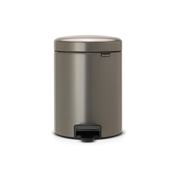 Cos de gunoi din inox, cu pedala, Platinum, 5 l, Brabantia Cos de gunoi din inox, cu pedala, Platinum, 5 l, Brabantia