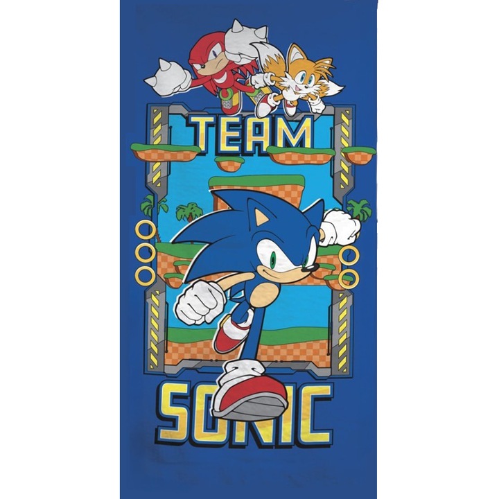 Хавлиена кърпа Sonic the Hedgehog, плажна кърпа 70x140см (Fast Dry)