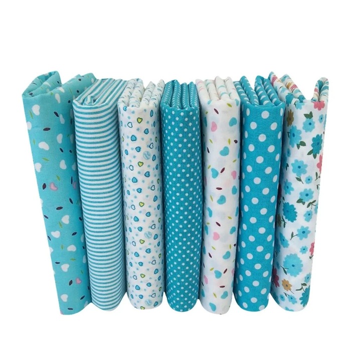 YANYXR BCS2911708 patchwork anyag négyzetek, 100% pamut, előre vágott fat quarters 25 x 25 cm (10" x 10"), többszínű nyomtatás, 7 darabos készlet