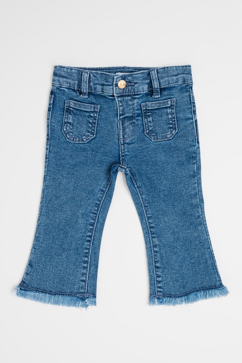 Original Marines, Bőbülő fazonú farmernadrág rojtos szárvégekkel, Melange kék, 74 CM