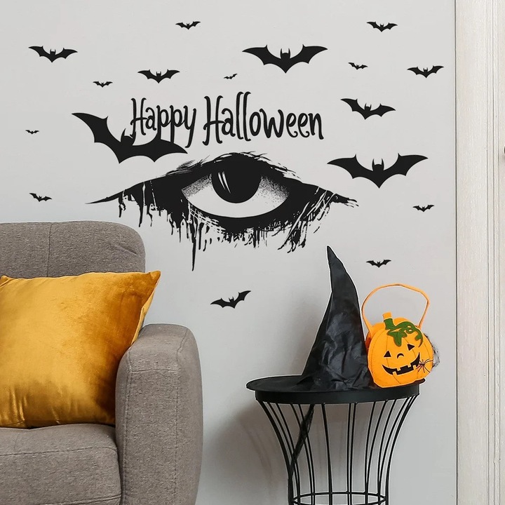 YANYXR Halloween dekoratív matrica, ijesztő szemek 30x60cm