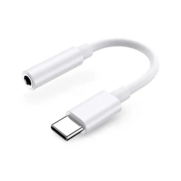 Adaptor audio, Samsung, USB Type-C - convertor jack de 3,5 mm, Alb