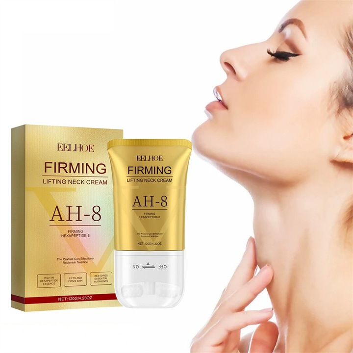 Feszesítő nyakkrém, görgős masszázzsal, csökkenti a finom ráncokat, nyakápoló krém, 120g