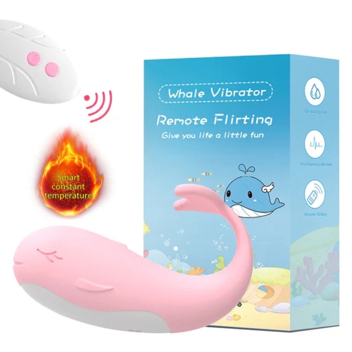 Delfin alakú női vibrátor - szilikon csiklóvibrátor, fűtéses G-pont vibrátor, felnőtt szexuális játék, rózsaszín