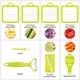 Feliator manual Ulisem 25 in 1 cu 13 cutite, pentru legume, multicolor, 22x10cm