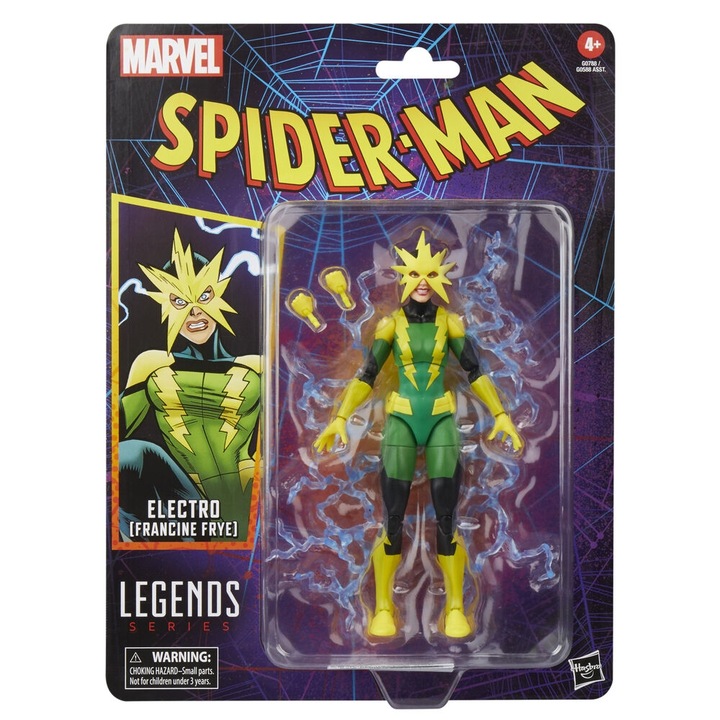 Съчленена фигура, Hasbro, Electro (Francine Frye) Marvel Legends Spider-Man Vintage 15 cm