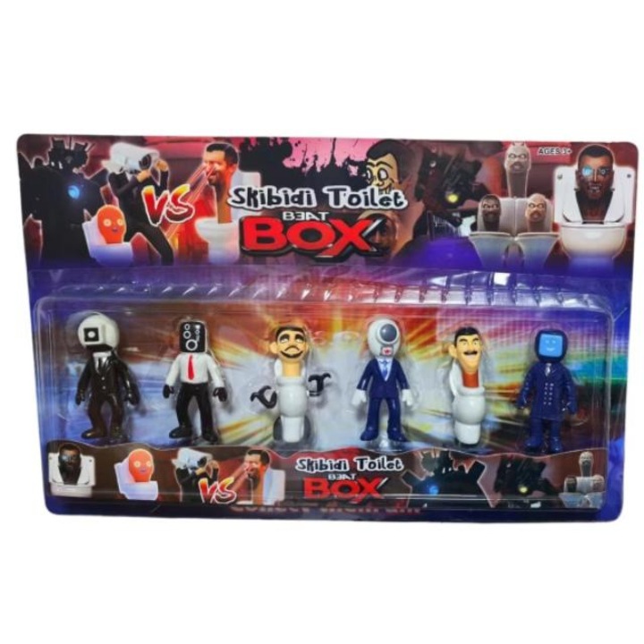 Set Skibidi Toilet, 6 Figurine, multicolor, 10cm