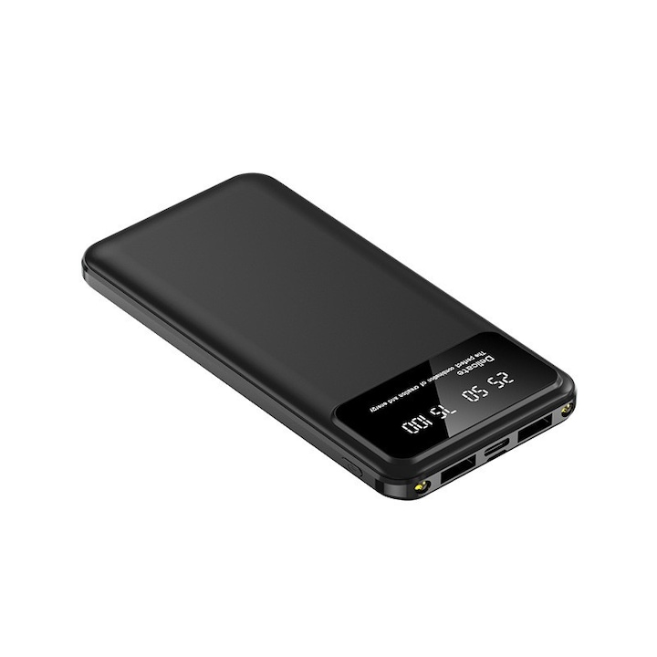 Преносима батерия MI Power Bank 3 Ultra Compact, Универсална, 10000 mAh, бързо зареждане, два USB-A + USB тип C, черна