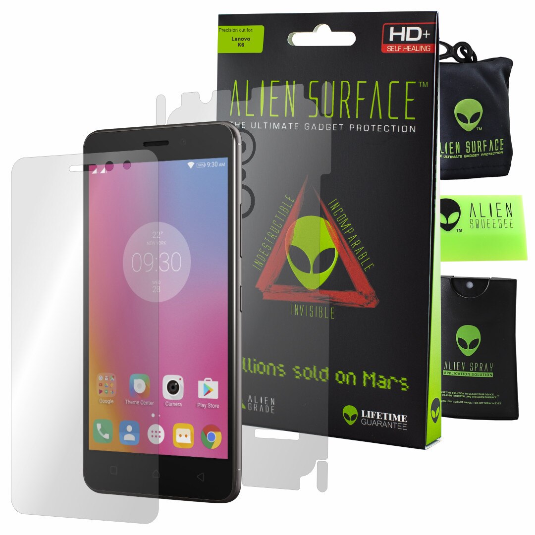 Folie Alien Surface HD, Lenovo K6, protectie ecran, spate, laterale + Alien Fiber Cadou