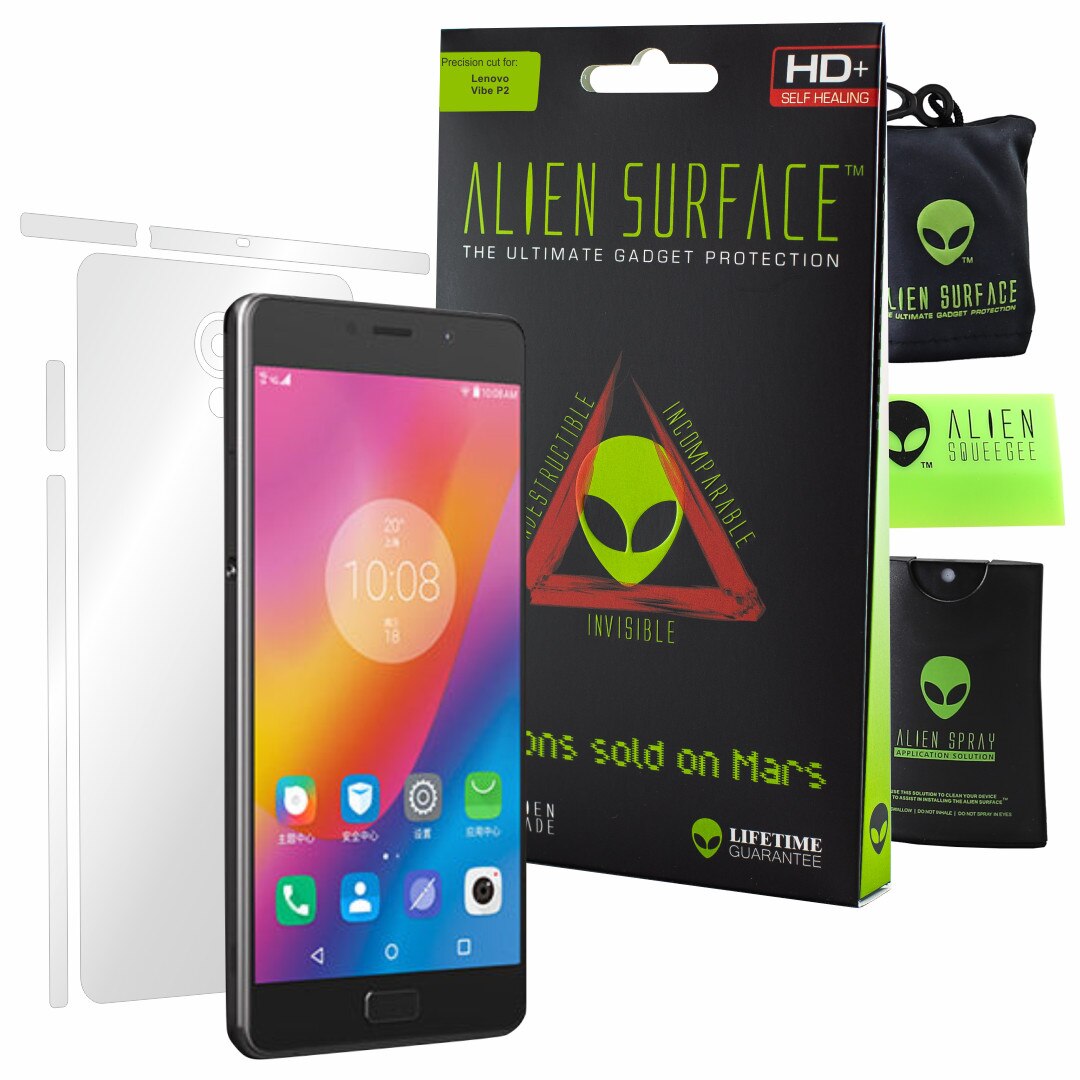 Folie Alien Surface HD, Lenovo Vibe P2, protectie spate, laterale + Alien Fiber cadou