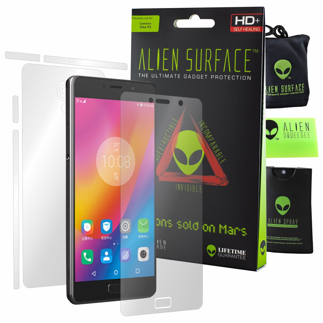 Folie Alien Surface HD, Lenovo Vibe P2, protectie ecran, spate, laterale + Alien Fiber Cadou