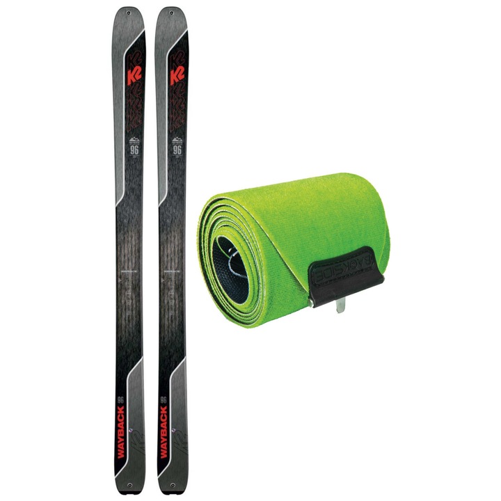 Set schiuri de tura K2 Way Back 96 cu piei de foca K2, 184 cm, barbati, gri