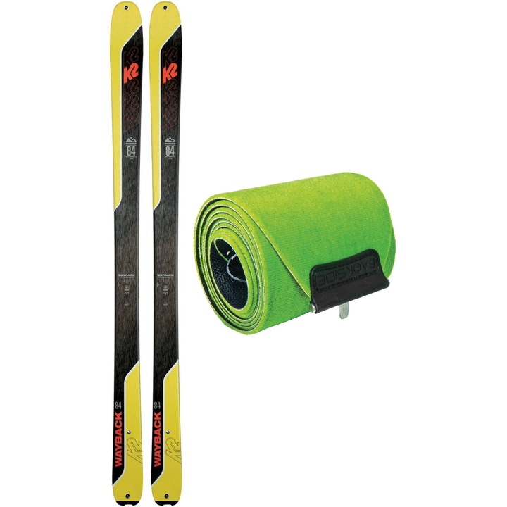 Set schiuri de tura K2 Way Back 84 cu piei de foca K2, 174 cm, barbati, galben