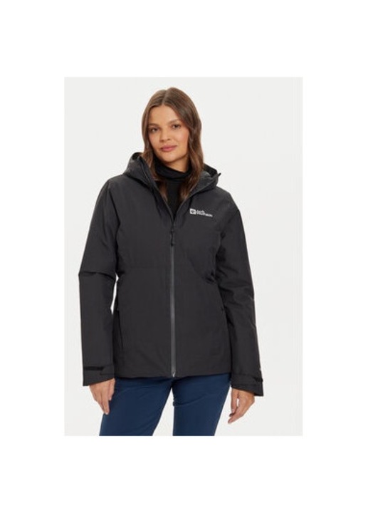 Geaca dama, Jack Wolfskin, 303953645, Poliester reciclat, Negru, Negru, M