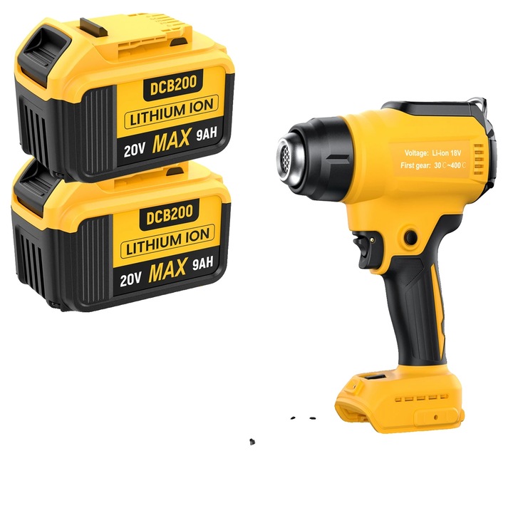 Безжичен поялник, 2 батерии, 4 дюзи, триъгълна стъргалка, 18V, 30x400°C