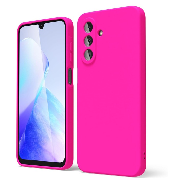 Husa pentru Samsung Galaxy A26 Daden® Silicon Soft, Ultra Slim, Protectie sporita, Interior de microfibra, Roz neon