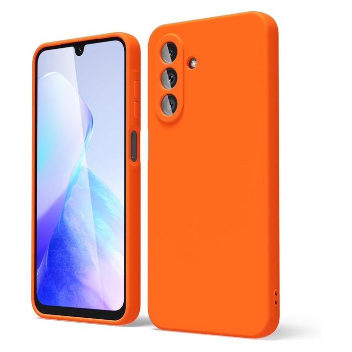 Husa pentru Samsung Galaxy A26 Daden® Silicon Soft, Ultra Slim, Protectie sporita, Interior de microfibra, Portocaliu