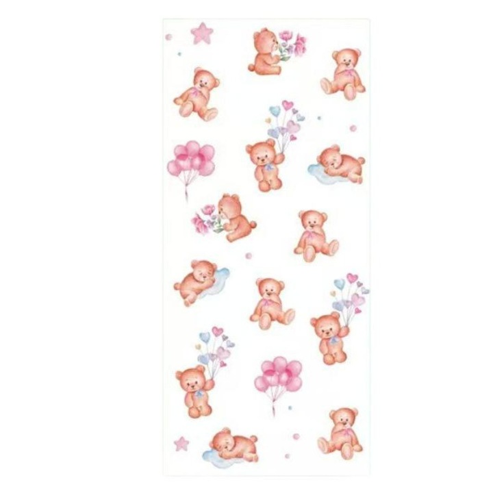 Pungi de bomboane set 50 buc, TREXORA, design urs, 12x27.5cm, multicolor