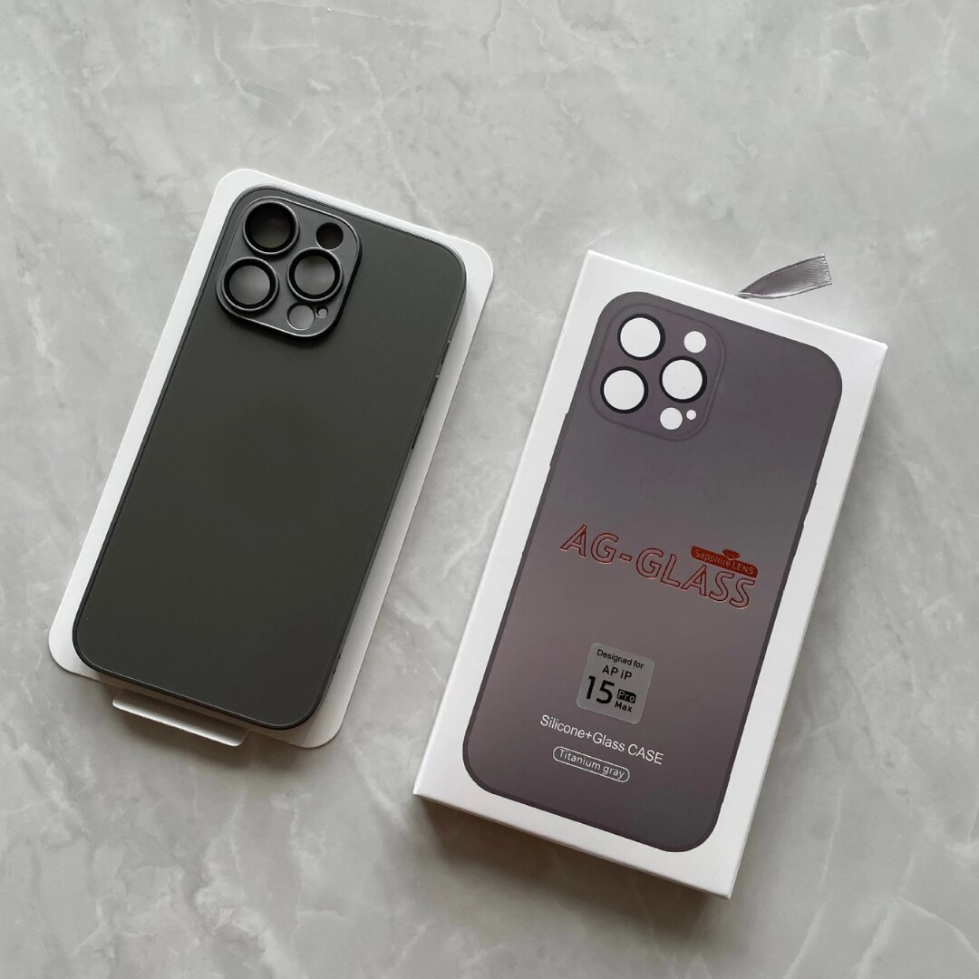 Husa de protectie din sticla Premium AG Glass pentru iPhone 15 Pro Max, negru