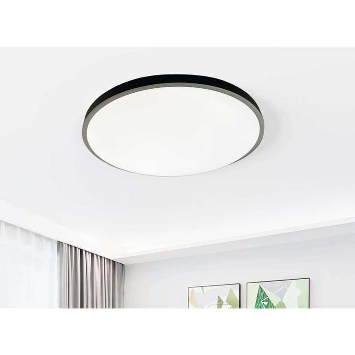 Spot Led JIJU® Rotund Negru Cu 3 Functii D35CM Aplicat 3CCT 24W 2400LM IP44